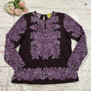 Craig Taylor Emily Fit for an Aristocrat Paisley Purple Blouse
